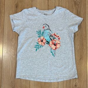 🩷 Gray Parrot Graphic T-Shirt  🩷